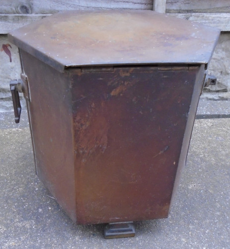 Vintage metal hexagonal coal - metal,