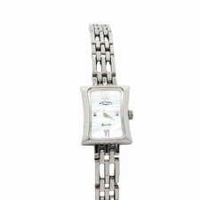 Sterling Silver Rotary Elite Ladies Watch Mother of Pearl Face