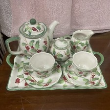 vineyard andrea by sadek tea set teapot sugar creamer cups tray 
