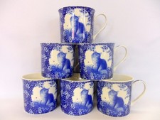 Set of 6 Palace Mugs in Blue Calico Cats design.