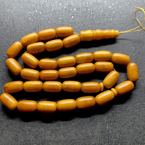 Amber tesbih barrel - amber,