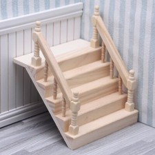 1:12 Scale Dollhouse Miniatures Unpainted Stairs Armrest Wooden Accessories