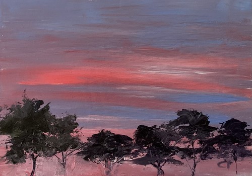 Sunset original oil - sunset,