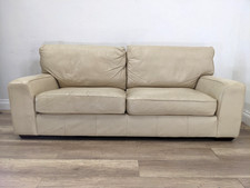SOFA 3 Seater Cream Leather
