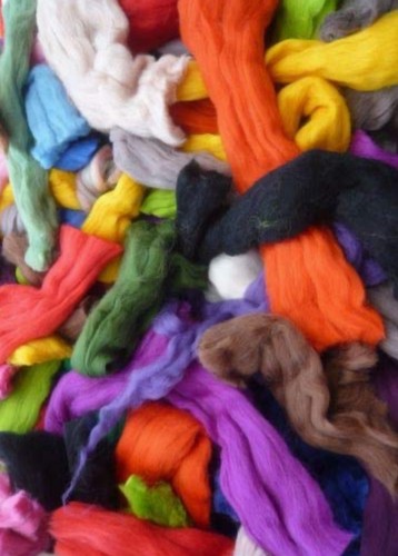 Felting wool scraps needle - felting,