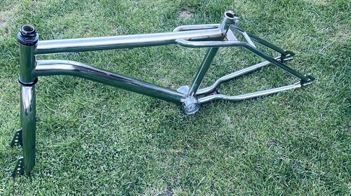Vintage chrome bmx frame and