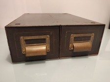 Vintage Metal Two Drawer Index