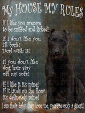 Patterdale Terrier Dog My House My Rules funny Metal Retro style tin plaque gift