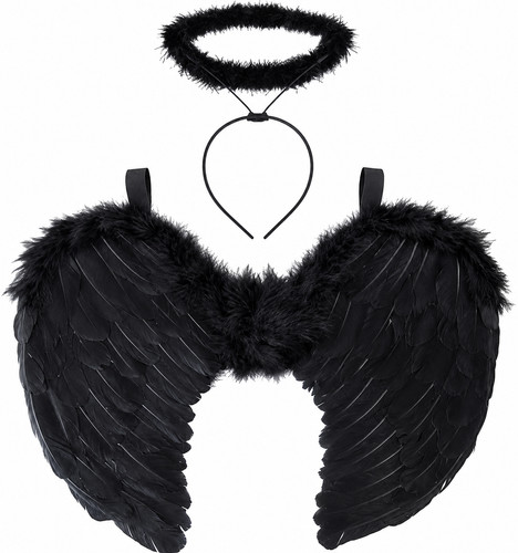 Black gothic dark angel fairy - gothic,
