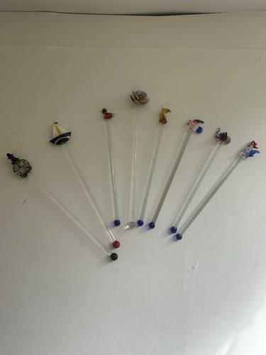 Glass cocktail stirrers - 8, /