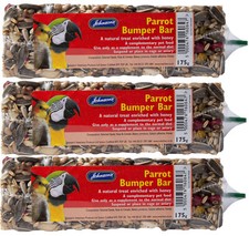 3x JOHNSONS PARROT BUMPER BAR HANGING CAGE SEED TREAT AFRICAN GREY MACAW VALUE