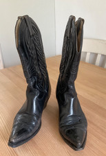 Leather Black Cowboy Boots by