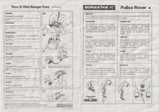 Scalextric Car Service Sheet