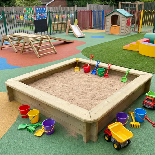 Wooden sandpit x 1 - wooden, 1.5m