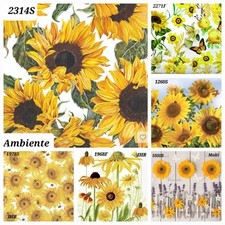 6 x  Mixed Table Paper Napkins/decoupage/ Art/ Craft/ Sunflowers 