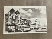 Postcard Indonesia Dutch East Indies Surabaya Java Market Street Car Trolley