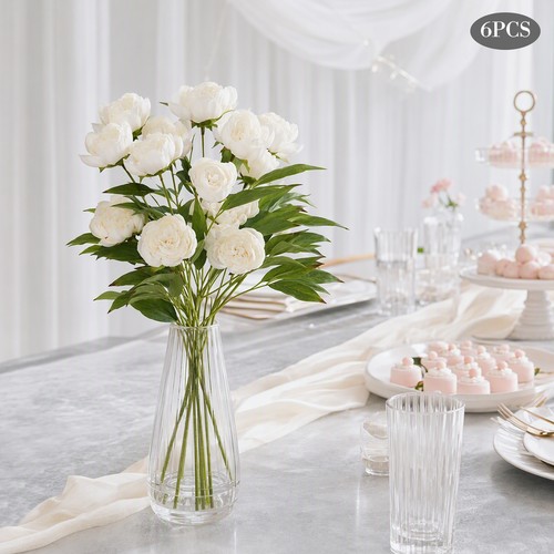 6pcs faux peony - 6pcs,