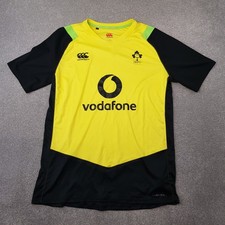 Ireland Rugby Shirt Large Yellow Canterbury Jersey IRFU Training Vodafone