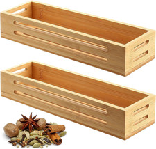 2 Pcs Wooden Spice Rack Wall