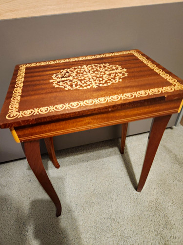 Vintage wooden inlaid italian - inlaid,