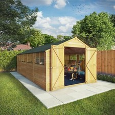 Waltons 20x10 Wooden Garden Shed Overlap Apex Workshop Storage Windows 20ft 10ft