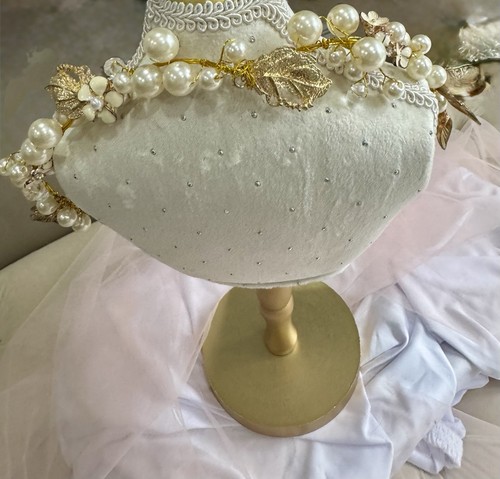 Rhinestone pearl hairband - pearl,