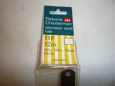 NOS - Rabone Chesterman No 11F - Precision Steel 12" Imperial Rule - 8/16/32/64