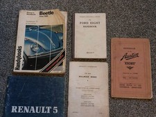 5 x VINTAGE CAR HANDBOOKS..FORD 8,BEETLE,RENAULT 5,AUSTIN EIGHT,NEW HILLMAN MINX