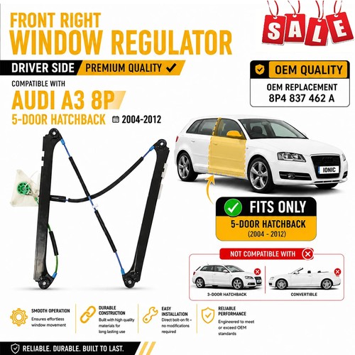 Front right window regulator - right,