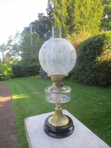 Antique brass glass oil - brass,