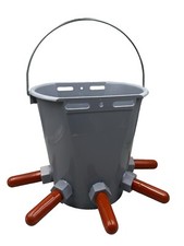 Calf Milk Feeding Bucket with Bracket Valve and 5 Teat 8L Cow Calves Feeder