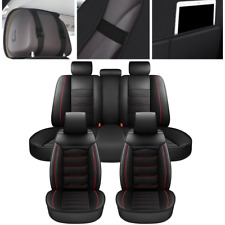 Car Seat Covers Protectors PU Leather Deluxe Non-slip Full Set Front Rear Cover