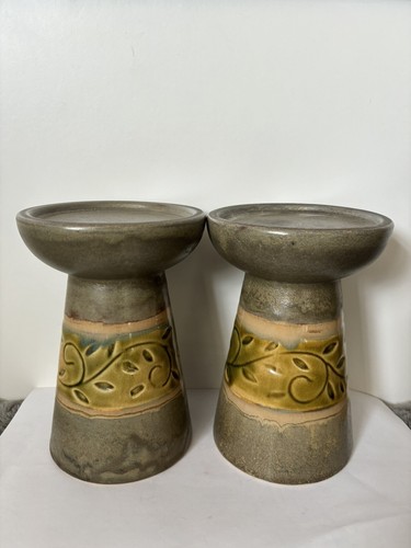 Stunning pair pillar candle - of,