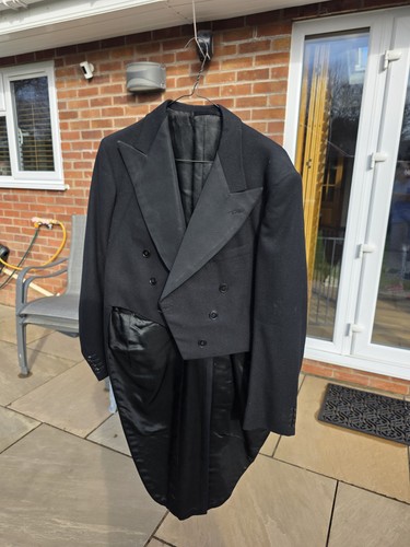 Vintage black wool double - black,