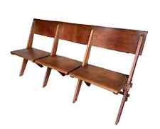 Antique Genuine Solid Oak Wood Folding Church Chairs with Bible Backs - UKAA