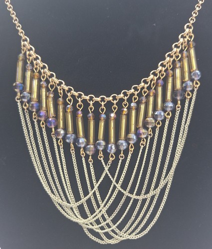 Gold tone multi - strand, beaded