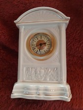 Large Belleek Ireland Cherub Mantle Clock (New Clock And Battery Fitted Vgc)