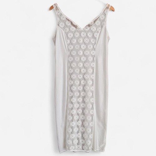 Vintage white nylon - , lace