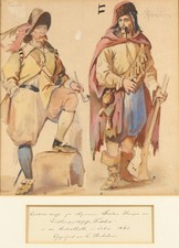 Ludwig BECHSTEIN (1843-1914) Costume Sketch Fidelio Opera Drawing Watercolour 1865