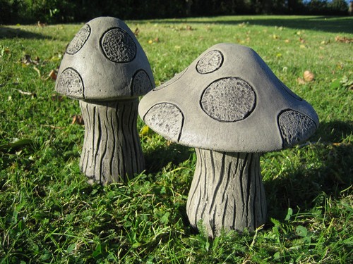 Mushroom toadstool pair stone - pair,