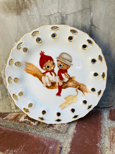 Cute winter bird plate - cute,