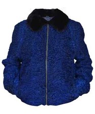 Blue Astrakhan Fur Bomber
