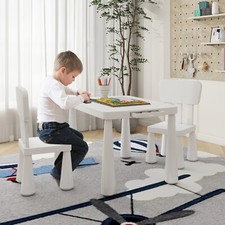 Kids Table and Chair Set Asjustable 2 Chair Children Activity Table 2 Drawer