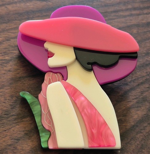 Modern acrylic handmade brooch - handmade,