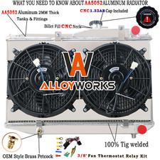 3 Row Radiator Shroud Fan For 1984-1987 1986 87 Toyota Corolla AE86 4AGE 1.6L MT