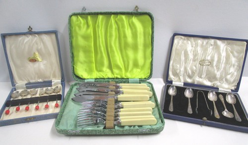 Silver plate cutlery set - silver, with