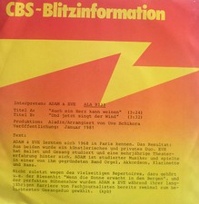 7" 1980 CBS BLITZ ! ADAM & EVE