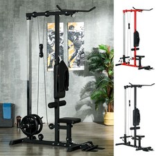 Pull Up Bar Stand Power Cage with Adjustable Seat, Home Gym