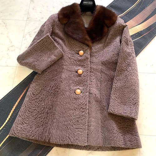 Mink astrakhan half - astrakhan, coat