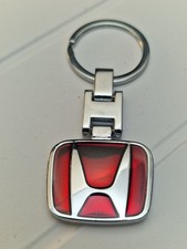 Honda Silver & Red Metal Logo